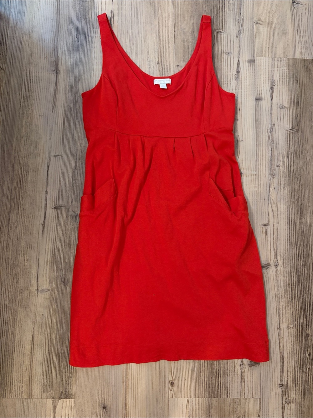 New York & Company Red Sleeveless Scoop-Neck Mini Dress with Pockets